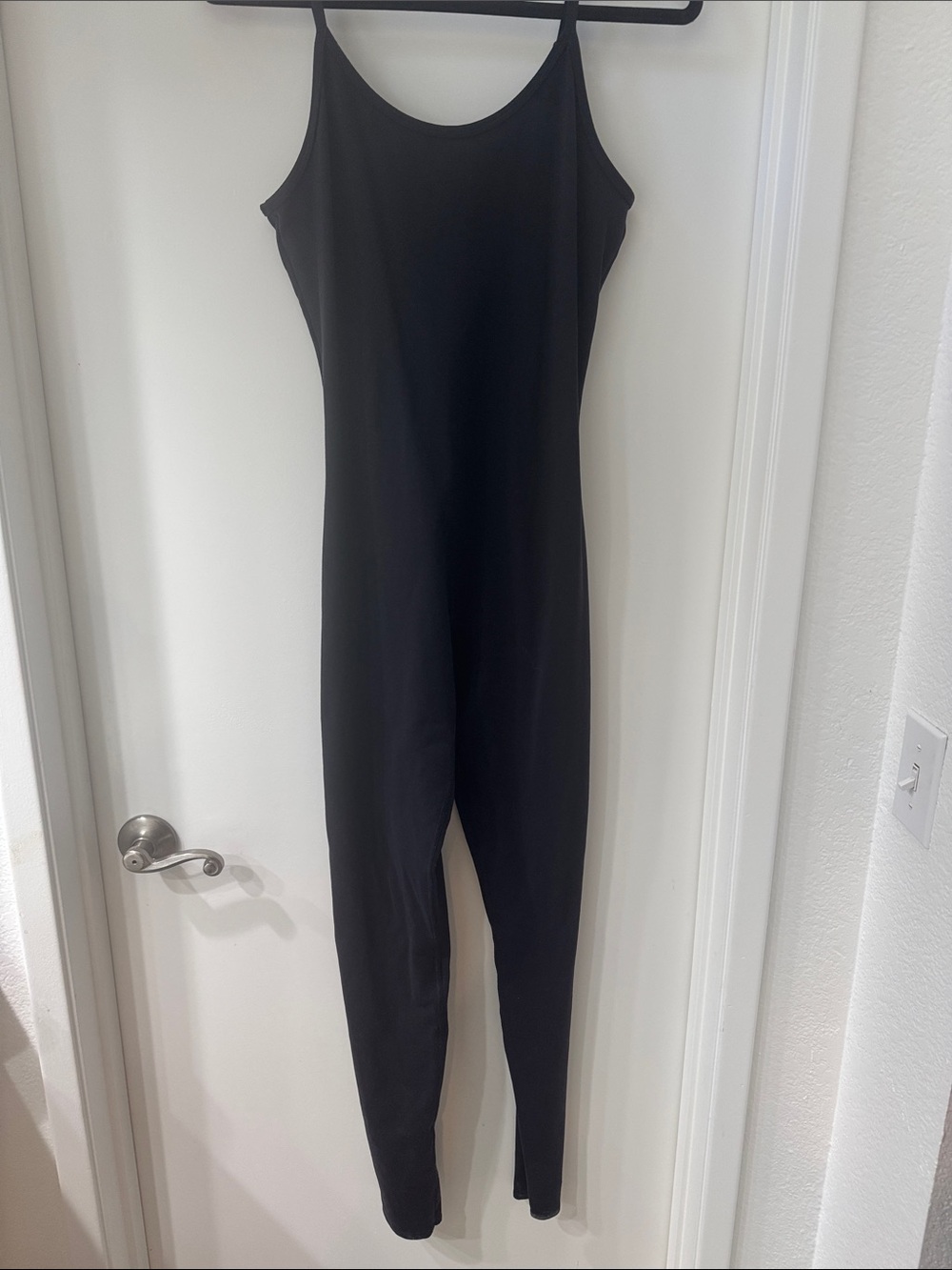 ALO Yoga Airbrush One and Done Onesie Black Slim Scoop-Neck Jumpsuit